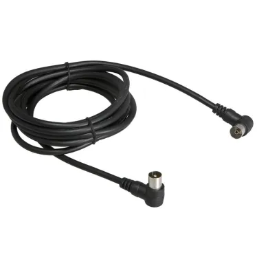 Шнур ТВ гнездо - ТВ штекер. угловой. длина 1.5 метра. черный,