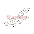 Наконечник ТМЛ 120-12-17 (120 кв мм - 12 мм) ГОСТ 7386-80 (в упак. 2 шт.), REXANT