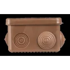 Коробка распаячная КМР-030-031 с крышкой (83х83х54) 7 мембранных вводов тёмное дерево IP54 PROxima