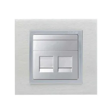 Адаптер на 2 RJ45(12) 75528-, 75540-, 75541-, 75544-39, шторки, S82,82N, алюминий