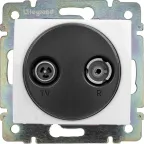 VALENA Розетка телевизионная TV-FM звезда в рамку белая