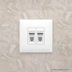 Avanti Розетка телефонная в стену двойная, ''Белое облако''