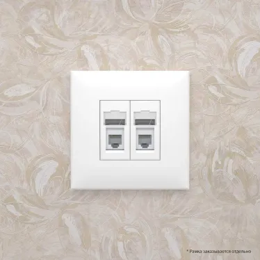 Avanti Розетка телефонная в стену двойная, ''Белое облако''