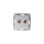 Аудиорозетка ATLASDESIGN двухместная алюминий