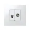 Розетка TV узкая, пайка, S27, белый