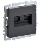 BRITE Розетка компьютерная двойная RJ45 кат.6 РК11-2-БрГ графит IEK