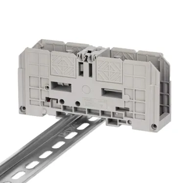 Клемма проходная, болтовой зажим, 2 точки подключения, 70 кв.мм, серая