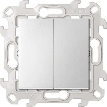 Двухклавишный переключатель (проходной) 10AX 250В~ цвета алюминий S24 Harmonie