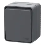                  AtlasDesign PROFI IP54 О/У 1-клавишный кнопочный ВЫКЛЮЧАТЕЛЬ 10 АХ, АНТРАЦИТ
               