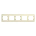 GLOSSA Рамка горизонтальная 5 постов бежевая