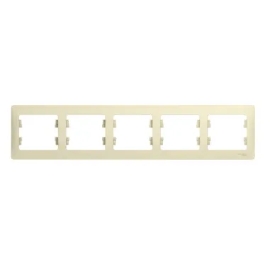 GLOSSA Рамка горизонтальная 5 постов бежевая