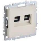 BRITE Розетка компьютерная двойная RJ45 кат.5E РК10-2-БрКр бежевый