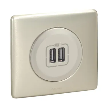 Celiane Панель лицевая розетки USB титан