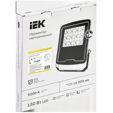 Прожектор светодиодный СДО 08-150 PRO 30град 5000К IP65 черный IEK
