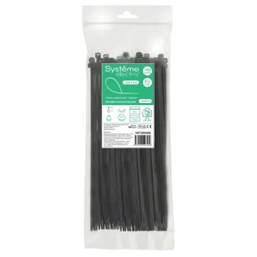 Стяжка кабельная MultiSet 300х4.8 Чёрная (100шт)