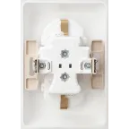 ЭТЮД Розетка двойная скрытой установки с заземлением со шторками 16А 250B, белый