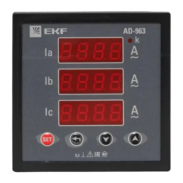 Амперметр AD-963 цифровой на панель (96х96) трехфазный PROxima