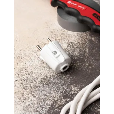 Вилка прямая без заземления белая 10А 250 В Proxima