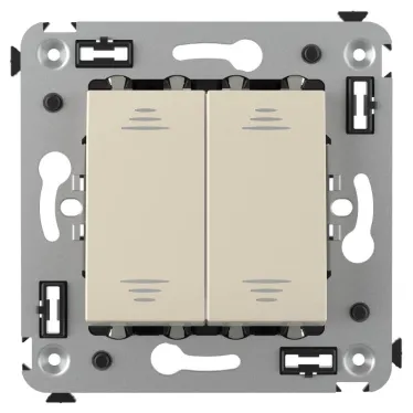 Avanti Выключатель двухклавишный в стену, ''Ванильная дымка''