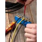 Шина нулевая 8х12мм 125А 8 отверстий изолятор на DIN-рейку латунь PROxima