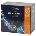 Светодиодная новогодняя гирлянда ЕGNIG - 80M нить Лампочки на батарейках 1,8 м мультиколор 80 microLED