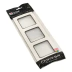 Стокгольм Рамка 3-местная белая с линией цвета черный