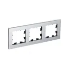 Рамка трехпостовая ATLASDESIGN NATURE, МЕТАЛЛ СЕРЕБРО