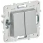 SKANDY Выключатель 2-клавишный проходной 10А SK-V05S серебряный IEK