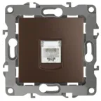 Розетка телефонная RJ11, Эра12, бронза, 12-3105-13