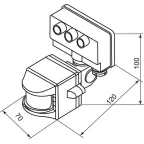 Датчик движения ИК настенный 1200w 120 гр. 10м IP44 белый