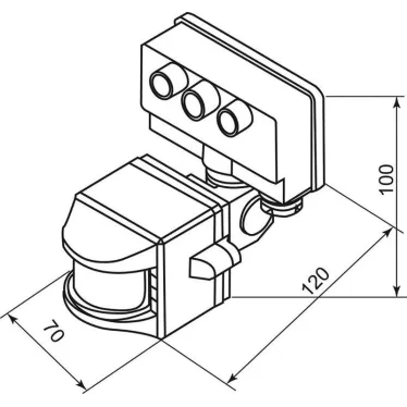 Датчик движения ИК настенный 1200w 120 гр. 10м IP44 белый