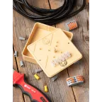 Коробка разветвительная КМР-030-032кг 100х100х25 с клеммником светлое дерево PROxima