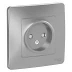 BLANCA скрытой установки розетка без заземления со шторками, 16А, 250В, алюминий