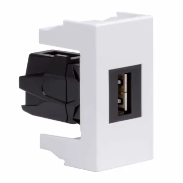 VIVA Розетка 1 модуль белая USB 2.0