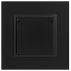 Розетка 2P+E Schuko со шторками с крышкой, 16А-250В, Эра Elegance, антрацит, 14-2103-05