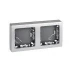 Рамка на 2 поста горизонтальная 75х146 мм, S73L, алюминий