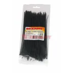 Хомут-стяжка кабельная нейлоновая 200x7,6 мм, черная, упаковка 100 шт, REXANT