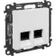 Valena LIFE Розетка информационная двойная RJ45 категория 6 UTP с лицевой панелью белая