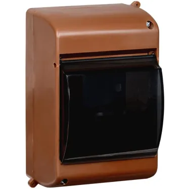 Бокс с прозрачной крышкой КМПн 2/4 для 4-х автоматических выключателей (Дуб)