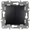 Выключатель двойной, 10АХ-250В, б.л., Эра12, антрацит,12-1004-05