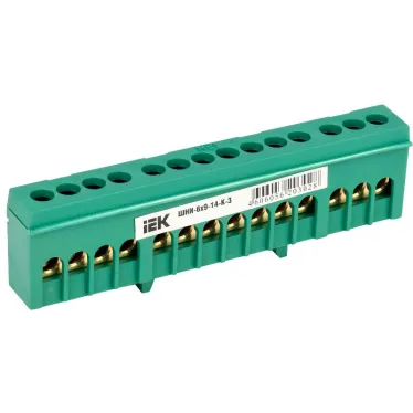 Шина PE земля корпусный изолятор на DIN-рейку ШНИ-6х9-14-К-З