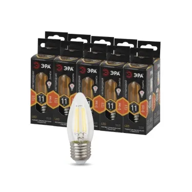 Лампа светодиодная F-LED B35-11w-827-E27 (филамент, свеча, 11Вт, тепл, E27) (10/100/5000)