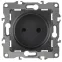 Розетка 2P, 16A-250В, Эра12, антрацит, 12-2105-05