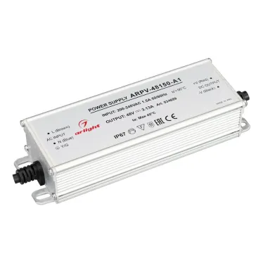 Блок питания ARPV-48150-A1 (48V, 3.13А, 150W) (IP67 металл, 3 года)