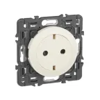 Celiane Розетка 2К+З с плоской лицевой панелью немецкий стандарт безвинтовые зажимы слоновая кость
