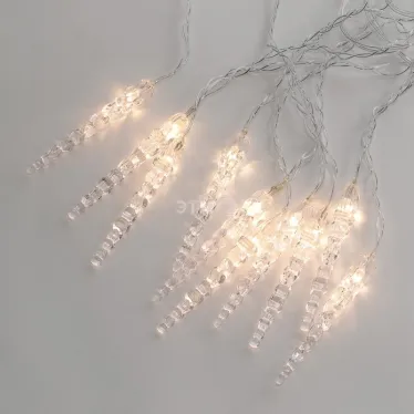 Гирлянда Сосульки 1,5х0,25 м, прозрачный провод, теплый белый цвет свечения | 303-067 | NEON-NIGHT