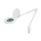 Лупа на струбцине , круглая, 5D, с подсветкой 72 LED, регулятор яркости, белая | 31-0532 | REXANT