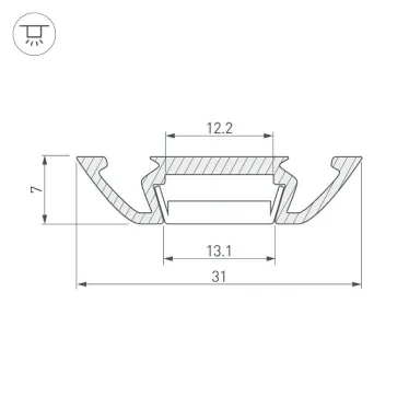 Профиль PHS-A-2000 ANOD (ARL, Алюминий)