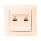 Валенсия розетка компьютерная RJ-45 2-местная кремовая