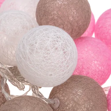 Тайские фонарики «Вельвет» 3,5 м, прозрачный ПВХ, 20 LED, теплый белый, питание 2 х АА (батарейки не в комплекте) | 303-087 | NEON-NIGHT